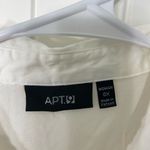 Apt. 9 EUC  women’s white black outlined button front 3/4‎ sleeve blouse top 0X Photo 3