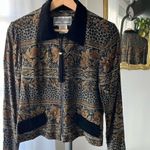 Jessica Howard Vintage Tapestry Jacket - Zip Up with Tassel Pull - Velour Collar Photo 2