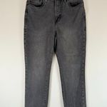 Good American Womens Jeans Black Denim Straight Hi Rise Cropped Dark Wash 8/25 Photo 2