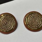 Signed Lewis Handmade Hand Crafted Round Ceramic Clip On Earrings Photo 7