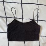 Black Bead Shimmery Black and Gold Crop Top Photo 2