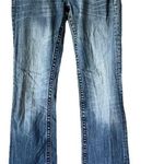 Miss Me JP6151B Boot Cut Low Rise Jeans Crystal Studded Flap Pockets medium wash Photo 1