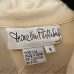 Diane Von Furstenberg  Vintage Silk Floral Motif Button Down Blouse Small Womens Photo 2