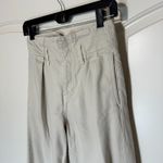 Reformation Jeans 24 Cream Lang Belted Ultra High Rise Pleated Pockets Wide Leg Photo 1