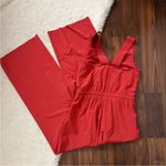 Athleta Savannah Jumpsuit Size 6 Currant Red Wide Leg Travel Lightweight Active Photo 8