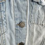 Black Label By C'est Toi Cotton Light Wash Distressed Button Up Jean Jacket Sz S Blue Photo 2