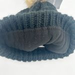 Eddie Bauer NWT  Womens Cabin Faux Fur Pom‎ Pom Beanie Black Knit Winter Hat Photo 4
