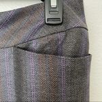 Escada Wide Leg Gray/Purple Pinstripe Silk/Wool Slacks Size 40/4 Gray Photo 4
