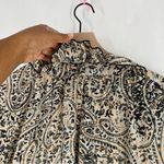 OPT Boho Paisley Print Long Sleeve Tiered Midi Dress Peasant Prairie Ruffle M Green Size M Photo 10