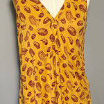 Modcloth  Medium Yellow Curry Owl Sleeveless Shirt Top Photo 0