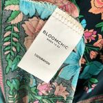 Bloomchic  Midi Dress Flora V Neck Belted Short Sleeve Beige Black Blue 12 Photo 3