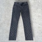 Pilcro Anthropologie  Jeans Womens 26 Black Denim High‎ Rise Slim Fit Rhinestone Photo 2