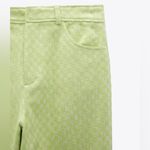 ZARA  GINGHAM STRAIGHT LEG PANTS GREEN SIZE S NEW Photo 15