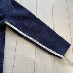 C.J. Banks Blue on Blue Raised Floral Design Full Zip Jacket Size XL Photo 4