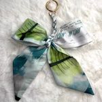 New Weave Bowknot Pendant Bag Charm Soft Silk Scarf Keychain Fashion Charm Green Photo 1