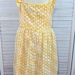 AMANDA LANE Retro Fit & Flare Sundress Yellow & White Polka Dot Photo 3