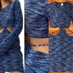 Divided H&M Blue Marled FINE Knit Cut Out Waist And Tie Back Dress XXS Photo 3