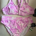 California Waves NWT  2 pc Tie Dyed Pink Bikini Swimsuit Size L Photo 0