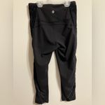 Lululemon  Wunder Under Crop High-Rise‎ Black Velvet Floral Flocked 21 Sz 4 Photo 6