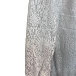 Lane Bryant White Floral Ruffle Mini Blouson-Sleeve Boatneck Lace Dress Size 14 Photo 3