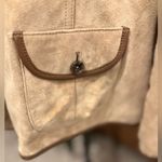 Eddie Bauer SZ L Seattle Suede Vintage Tan Brown Trim Pockets Back Slits Jacket Photo 4