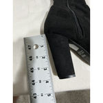 Forever 21 Womans Black Faux Suede Quarter Zip Otk Boots 7.5 Block Heel Photo 4