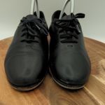 La Mendola Black Leather Tap Dancing Shoes Woman's Size 5 Lace Up‎ Heel Photo 1