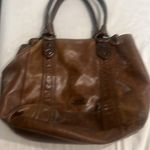 Frye Distressed Brown Leather Melissa Tote Large Compartments Shoulder Bag Photo 4