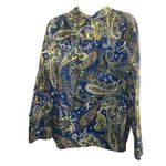 Jones New York ✨ Simplified Paisley Floral Blue Utility Sz Large Blouse✨ Photo 1