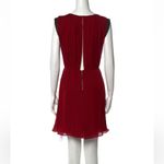 Alice + Olivia , Red Silk +Black Leather above knee/ mini dress, Cocktail, SZ LRG Photo 1