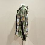 POL Mixed Plaid Hooded Button Up Top Size Medium Photo 6