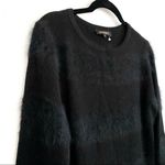 Jaeger  Crew Neck Fuzzy Stripe Sweater Dress Size Medium Photo 3