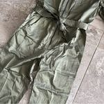 Rebecca Taylor  Utility Sateen Jumpsuit, Long Sleeves Olive Green Size 12 NWT Photo 7