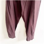 ZARA Linen Blend Barrel Leg Trouser Pants Sz XL Chocolate Brown Relaxed Boho Photo 3