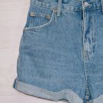 BDG Women's Urban Outfitters Medium Wash Denim High Rise Rolled Cuff Mom Shorts Photo 1