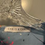 Chris & Carol  Blue Paint Splatter Scoop Neck Sleeveless Tank size Small Photo 1