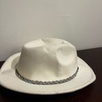 White Cowboy Hat with Silver Band Photo 1