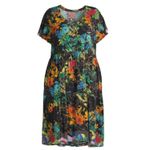 Johnny Was  Nero Tiered Floral-Print Cap-Sleeve‎ Bamboo Midi Dress Size Medium Photo 2