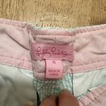 Lilly Pulitzer  | Scallop Hem Seersucker Striped Baby Blue White Shorts, Size 8 Photo 5