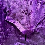 Victoria's Secret Victoria’s Secret Purple Satin Floral Print Long Sleeve Sleep Shirt Size Large Photo 6