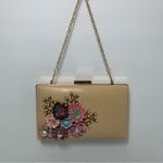Floral Clutch Purses Flower Evening Handbag Bridal Wedding Prom Shoulder Bags Tan Photo 4