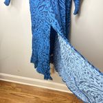 Reformation NWT  Allegra Midi Dress Size‎ 4 Vixen Blue Animal Print Long Sleeve Photo 6