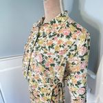 British Khaki Vintage Linen & Cotton Cottagecore Floral Skirt Set Large Photo 5