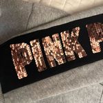 Victoria Secret Pink Hoodie Bling Logo Gray Full zip Sequin Photo 2