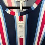 BCBGeneration Striped Wrist-Tie A-Line Swing Dress Blue / Navy / Red Size XL Photo 5