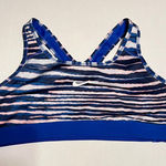 Nike  Blue Black Pink White Striped Dri-Fit Sports Bra Size Medium NWOT‎ Photo 0