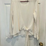 Forever 21 Contemporary Women’s XL Cream Blouse Faux Wrap Holiday‎ Winter White Photo 0