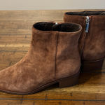 Aquatalia  Chestnut Suede Ankle Booties Size 5 EUC Photo 0