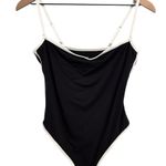 SKIMS Fits Everybody Women's Black Contrast Trim Scoop Neck Bodysuit L NWT Photo 3