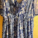 Ellos Blue Short Sleeve Ruffled dress flowy summer lovely floral Size 10 Photo 4